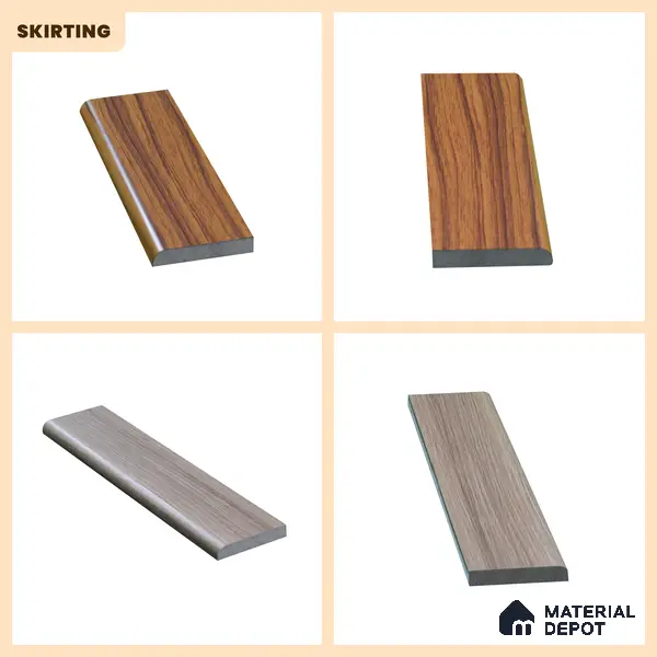 WPC Skirting Stone Core TF 00429 C | 8 ft x 3.5 Inch x 12 mm | Compatible for SPC Floor VF 00123