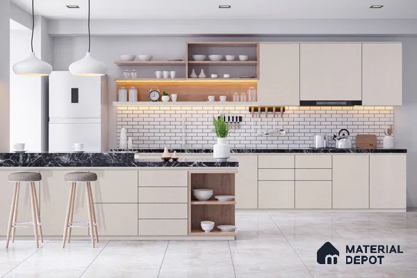 Grey Fabric Look 3782 SUD 8 ft x 4 ft Suede Finish Decorative Laminate - 1 mm | Suitable for TV Unit, Wardrobe, Kitchen Cabinets