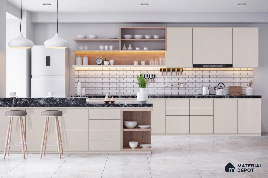 Grey Fabric Look 3782 SUD 8 ft x 4 ft Suede Finish Decorative Laminate - 1 mm | Suitable for TV Unit, Wardrobe, Kitchen Cabinets