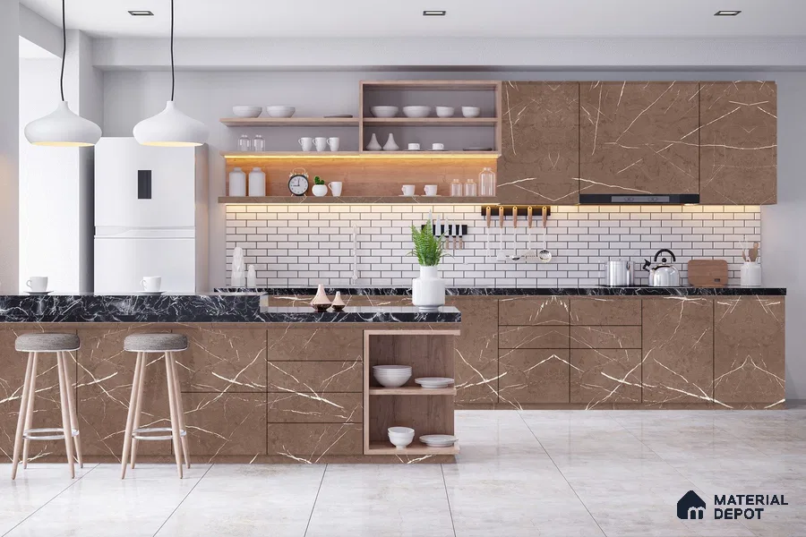 Stone Look 3743 ROK 8 ft x 4 ft Texture Finish Decorative Laminate - 1 mm | Suitable for TV Unit, Wardrobe, Kitchen Cabinets