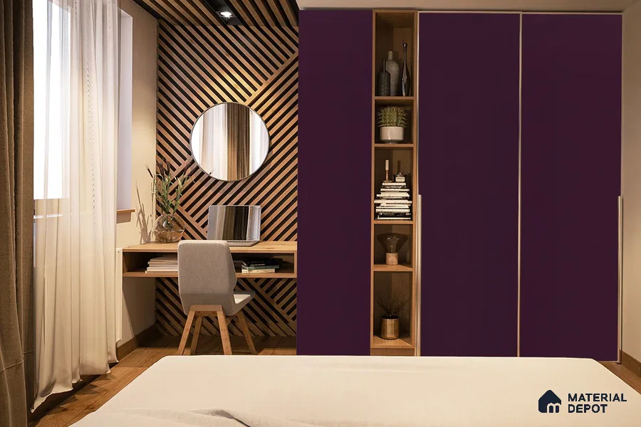 Violet Solid Colors Look 3634 NGL 8 ft x 4 ft High Gloss Finish Decorative Laminate - 1 mm | Suitable for Living Room, Kitchen, Office