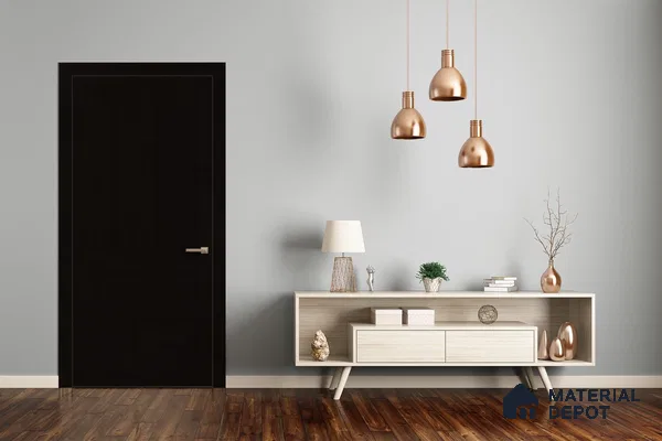Black Solid Colors Look 3646 NGL 8 ft x 4 ft High Gloss Finish Decorative Laminate - 1 mm | Suitable for Living Room, Kitchen, Office