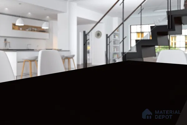 Black Solid Colors Look 3646 NGL 8 ft x 4 ft High Gloss Finish Decorative Laminate - 1 mm | Suitable for Living Room, Kitchen, Office