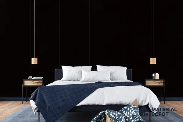 Black Solid Colors Look 3646 NGL 8 ft x 4 ft High Gloss Finish Decorative Laminate - 1 mm | Suitable for Living Room, Kitchen, Office