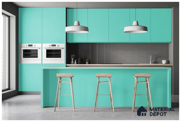 Green Solid Colors Look 3572 NGL 8 ft x 4 ft High Gloss Finish Decorative Laminate - 1 mm | Suitable for Living Room, Kitchen, Office