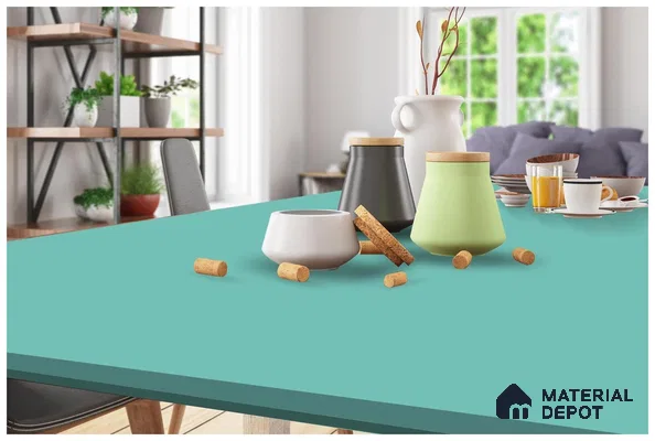 Green Solid Colors Look 3572 NGL 8 ft x 4 ft High Gloss Finish Decorative Laminate - 1 mm | Suitable for Living Room, Kitchen, Office