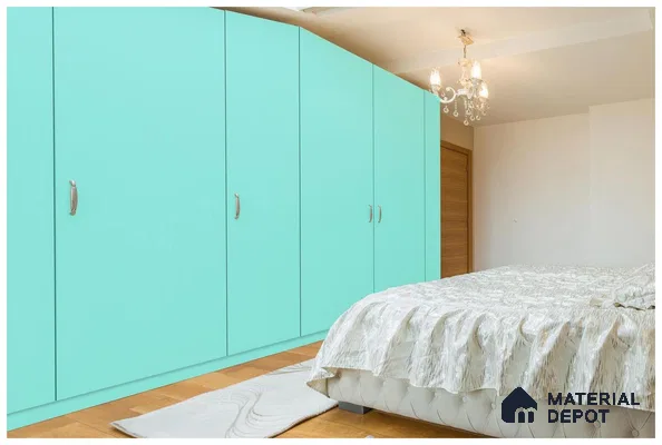 Green Solid Colors Look 3572 NGL 8 ft x 4 ft High Gloss Finish Decorative Laminate - 1 mm | Suitable for Living Room, Kitchen, Office