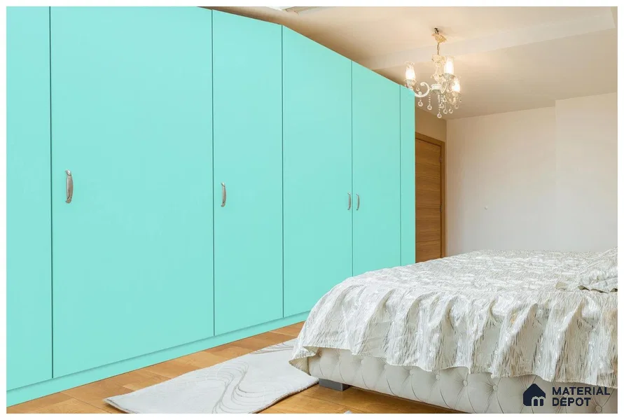Green Solid Colors Look 3572 NGL 8 ft x 4 ft High Gloss Finish Decorative Laminate - 1 mm | Suitable for Living Room, Kitchen, Office