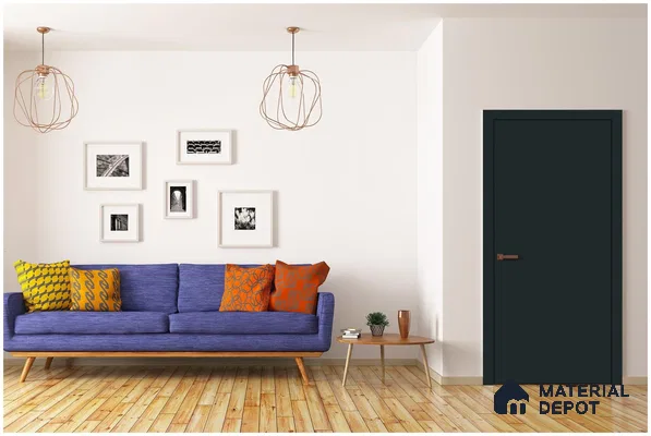 Black Solid Colors Look 3564 NGL 8 ft x 4 ft High Gloss Finish Decorative Laminate - 1 mm | Suitable for Living Room, Kitchen, Office