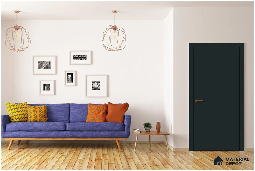 Black Solid Colors Look 3564 NGL 8 ft x 4 ft High Gloss Finish Decorative Laminate - 1 mm | Suitable for Living Room, Kitchen, Office
