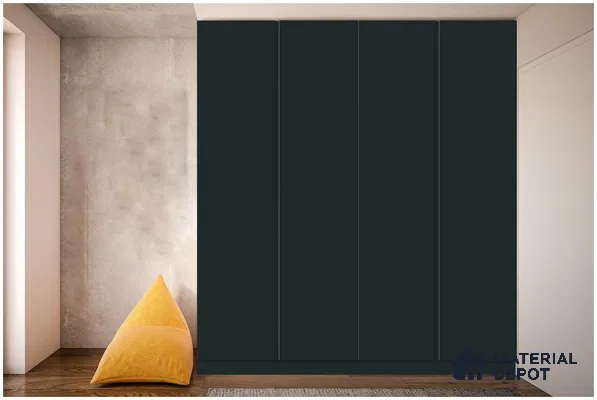 Black Solid Colors Look 3564 NGL 8 ft x 4 ft High Gloss Finish Decorative Laminate - 1 mm | Suitable for Living Room, Kitchen, Office