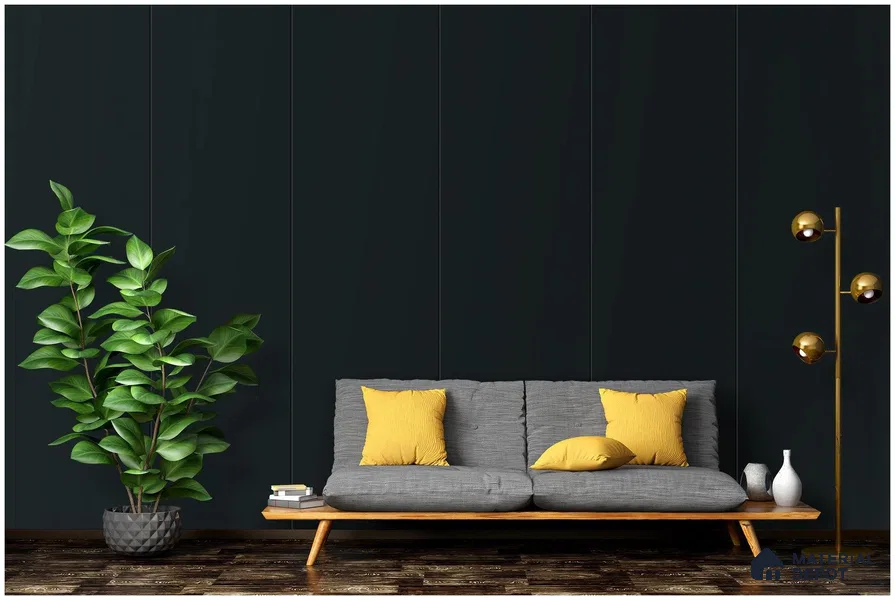 Black Solid Colors Look 3564 NGL 8 ft x 4 ft High Gloss Finish Decorative Laminate - 1 mm | Suitable for Living Room, Kitchen, Office