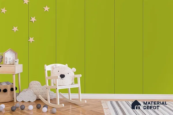 Green Solid Colors Look 3580 NGL 8 ft x 4 ft High Gloss Finish Decorative Laminate - 1 mm | Suitable for Living Room, Kitchen, Office