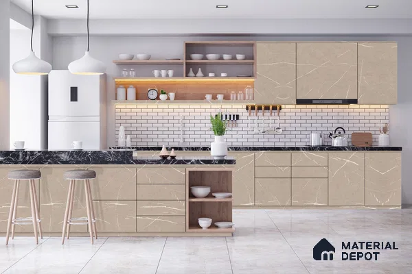 Stone Look 3742 NGL 8 ft x 4 ft High Gloss Finish Decorative Laminate - 1 mm | Suitable for TV Unit, Wardrobe, Kitchen Cabinets