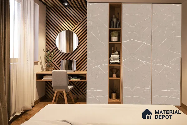 Stone Look 3742 NGL 8 ft x 4 ft High Gloss Finish Decorative Laminate - 1 mm | Suitable for TV Unit, Wardrobe, Kitchen Cabinets