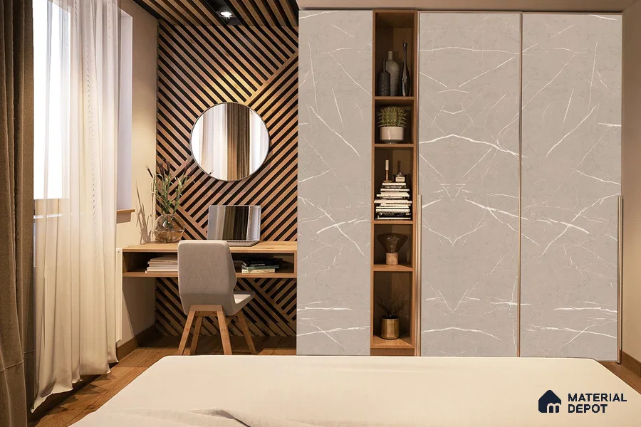 Stone Look 3742 NGL 8 ft x 4 ft High Gloss Finish Decorative Laminate - 1 mm | Suitable for TV Unit, Wardrobe, Kitchen Cabinets