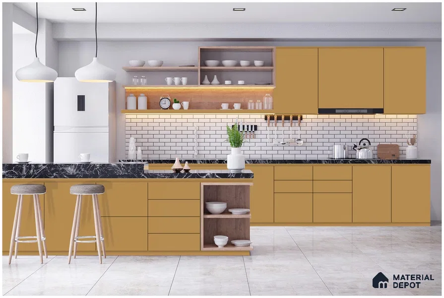Brown Solid Colors Look 3605 NGL 8 ft x 4 ft High Gloss Finish Decorative Laminate - 1 mm | Suitable for Living Room, Kitchen, Office
