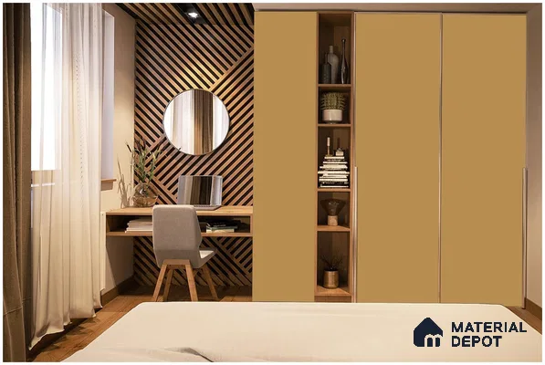 Brown Solid Colors Look 3605 NGL 8 ft x 4 ft High Gloss Finish Decorative Laminate - 1 mm | Suitable for Living Room, Kitchen, Office