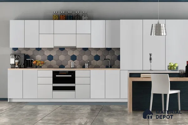 Blue Solid Colors Look 3501 NGL 8 ft x 4 ft High Gloss Finish Decorative Laminate - 1 mm | Suitable for Living Room, Kitchen, Office