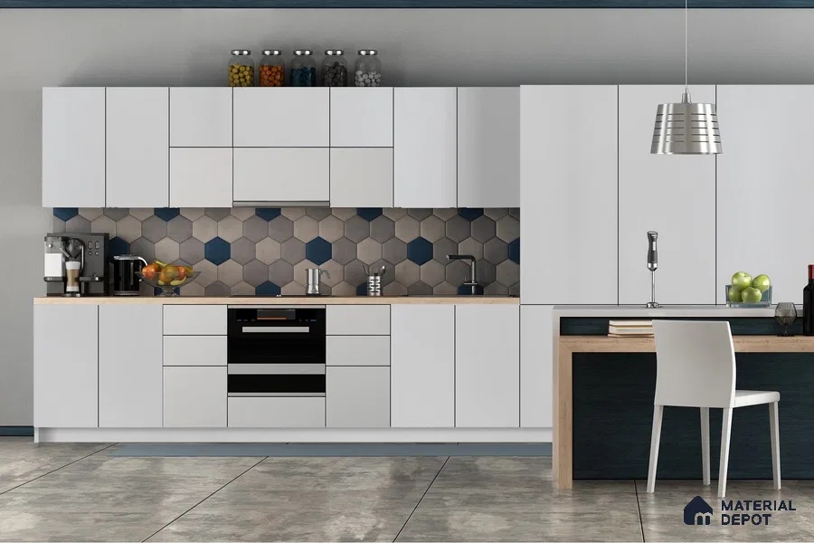 Blue Solid Colors Look 3501 NGL 8 ft x 4 ft High Gloss Finish Decorative Laminate - 1 mm | Suitable for Living Room, Kitchen, Office