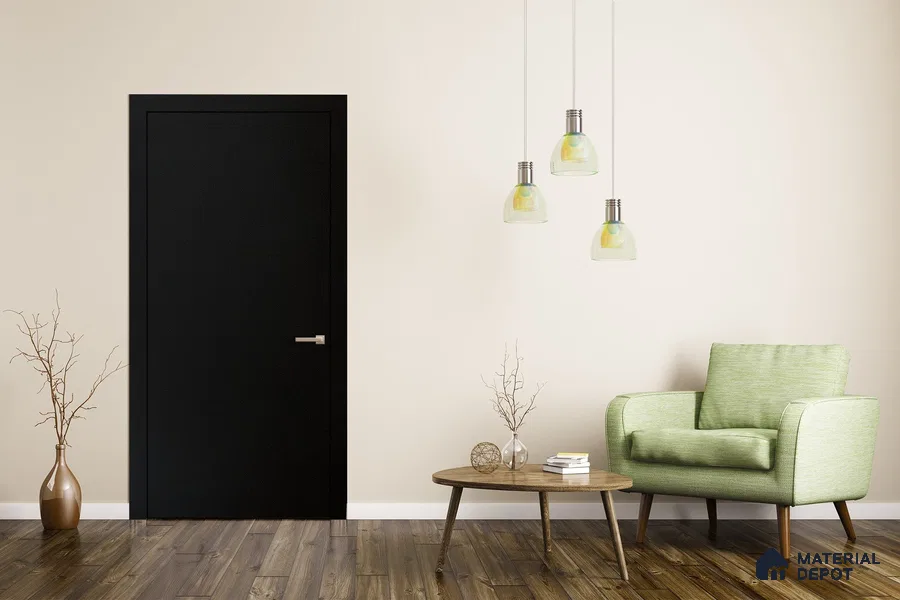 Black Solid Colors Look 3646 RSO 8 ft x 4 ft Super Matte Finish Decorative Laminate - 1 mm | Suitable for Living Room, Kitchen, Office