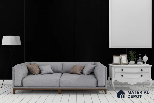 Black Solid Colors Look 3646 RSO 8 ft x 4 ft Super Matte Finish Decorative Laminate - 1 mm | Suitable for Living Room, Kitchen, Office