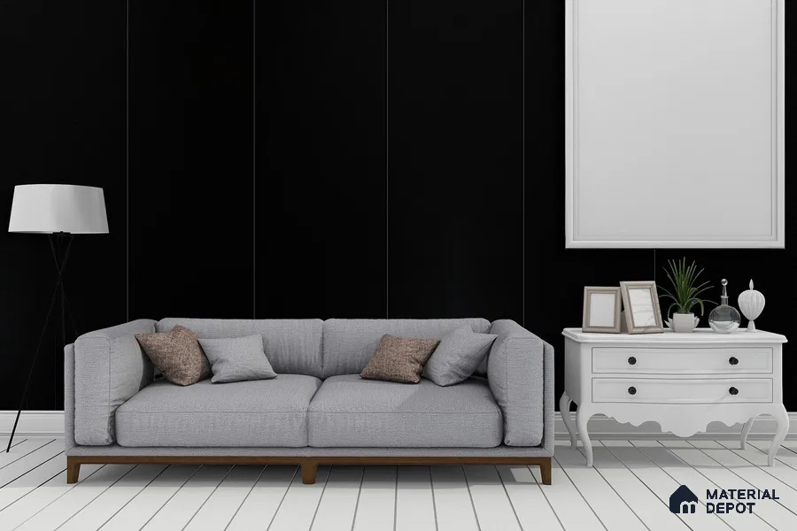 Black Solid Colors Look 3646 RSO 8 ft x 4 ft Super Matte Finish Decorative Laminate - 1 mm | Suitable for Living Room, Kitchen, Office