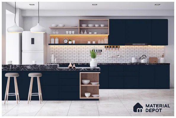 Blue Solid Colors Look 3586 RSO 8 ft x 4 ft Super Matte Finish Decorative Laminate - 1 mm | Suitable for Living Room, Kitchen, Office