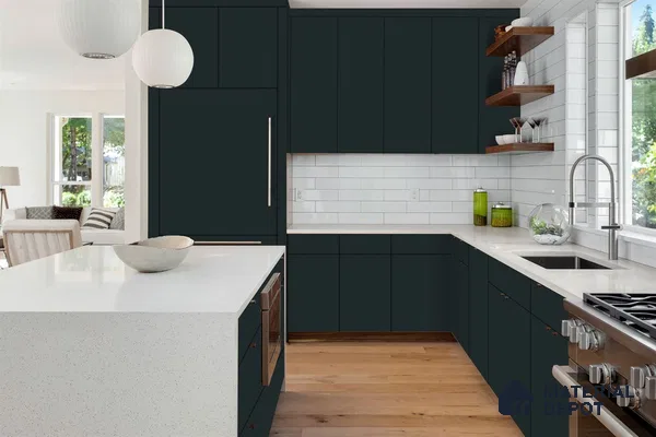 Black Solid Colors Look 3564 RSO 8 ft x 4 ft Super Matte Finish Decorative Laminate - 1 mm | Suitable for Living Room, Kitchen, Office