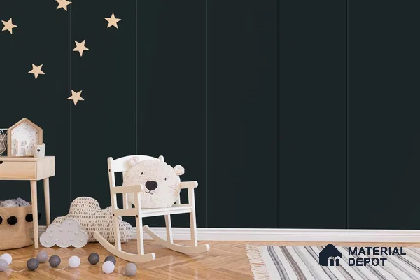 Black Solid Colors Look 3564 RSO 8 ft x 4 ft Super Matte Finish Decorative Laminate - 1 mm | Suitable for Living Room, Kitchen, Office
