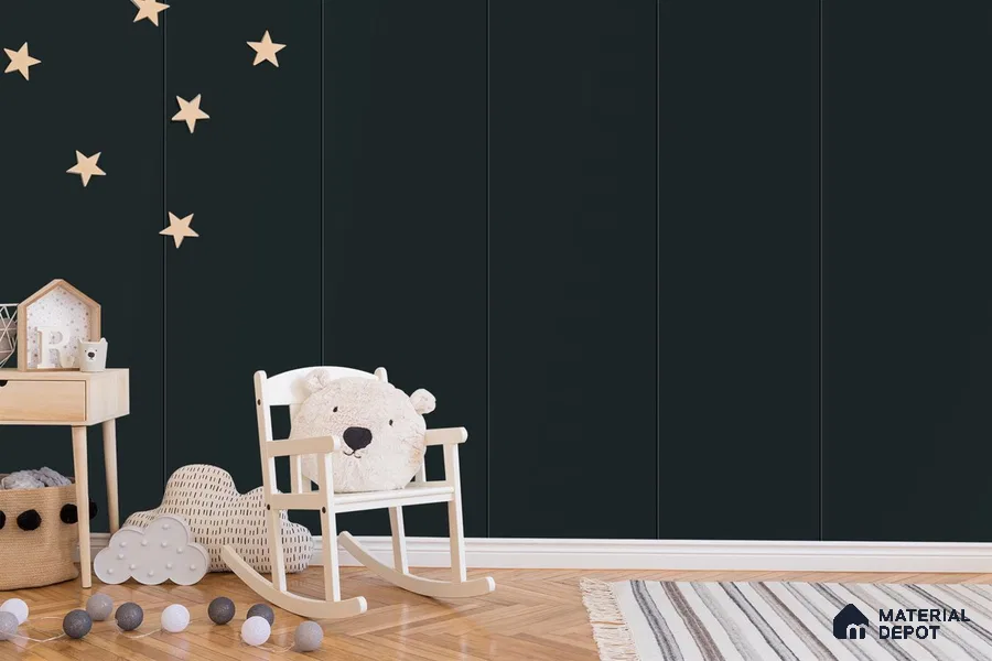 Black Solid Colors Look 3564 RSO 8 ft x 4 ft Super Matte Finish Decorative Laminate - 1 mm | Suitable for Living Room, Kitchen, Office