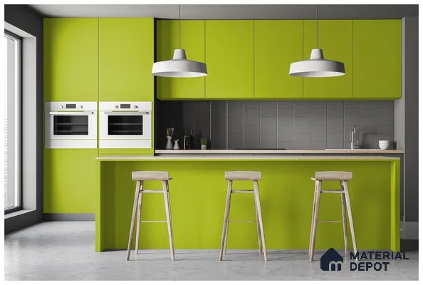 Green Solid Colors Look 3580 RSO 8 ft x 4 ft Super Matte Finish Decorative Laminate - 1 mm | Suitable for Living Room, Kitchen, Office