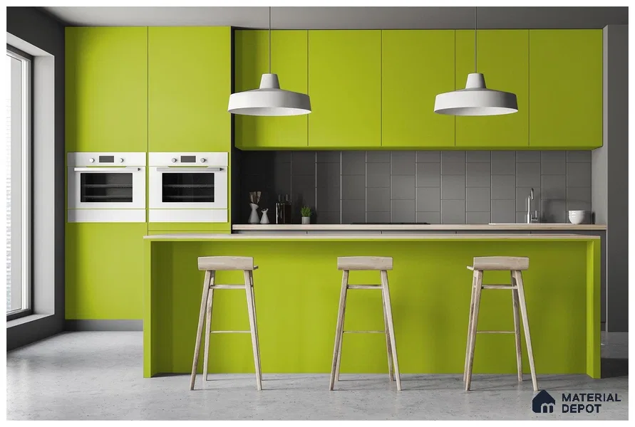 Green Solid Colors Look 3580 RSO 8 ft x 4 ft Super Matte Finish Decorative Laminate - 1 mm | Suitable for Living Room, Kitchen, Office
