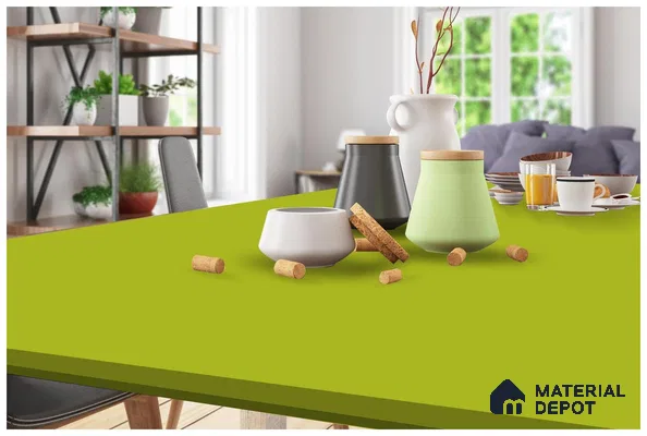 Green Solid Colors Look 3580 RSO 8 ft x 4 ft Super Matte Finish Decorative Laminate - 1 mm | Suitable for Living Room, Kitchen, Office