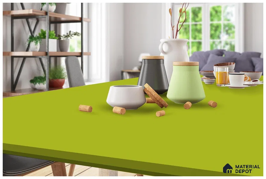 Green Solid Colors Look 3580 RSO 8 ft x 4 ft Super Matte Finish Decorative Laminate - 1 mm | Suitable for Living Room, Kitchen, Office
