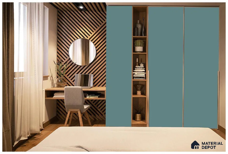 Green Solid Colors Look 3577 RSO 8 ft x 4 ft Super Matte Finish Decorative Laminate - 1 mm | Suitable for Living Room, Kitchen, Office