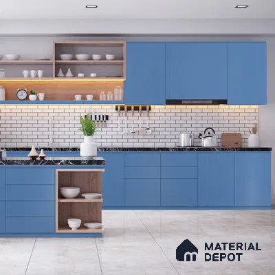 Blue Solid Colors Look 3593 RSO 8 ft x 4 ft Super Matte Finish Decorative Laminate - 1 mm | Suitable for Living Room, Kitchen, Office