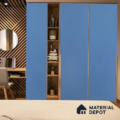 Blue Solid Colors Look 3593 RSO 8 ft x 4 ft Super Matte Finish Decorative Laminate - 1 mm | Suitable for Living Room, Kitchen, Office