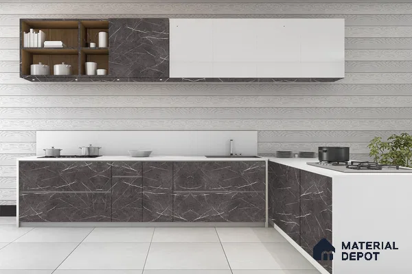 Grey Marble Look 3744 RSO 8 ft x 4 ft Super Matte Finish Decorative Laminate - 1 mm | Suitable for TV Unit, Wardrobe, Kitchen Cabinets