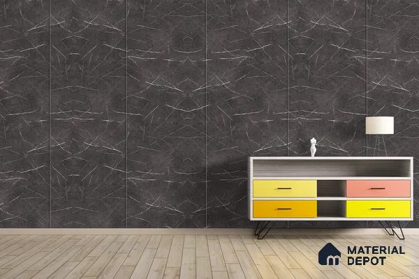 Grey Marble Look 3744 RSO 8 ft x 4 ft Super Matte Finish Decorative Laminate - 1 mm | Suitable for TV Unit, Wardrobe, Kitchen Cabinets