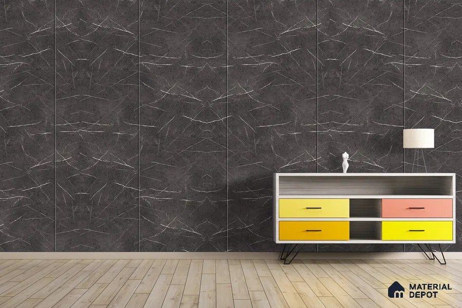 Grey Marble Look 3744 RSO 8 ft x 4 ft Super Matte Finish Decorative Laminate - 1 mm | Suitable for TV Unit, Wardrobe, Kitchen Cabinets