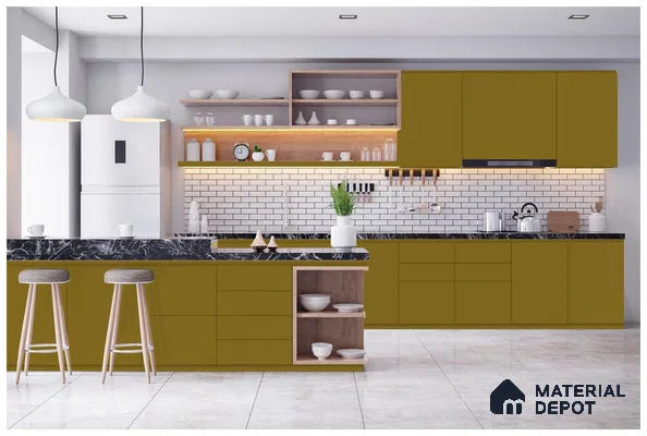 Yellow Solid Colors Look 3583 SUD 8 ft x 4 ft Suede Finish Decorative Laminate - 1 mm | Suitable for Living Room, Kitchen, Office