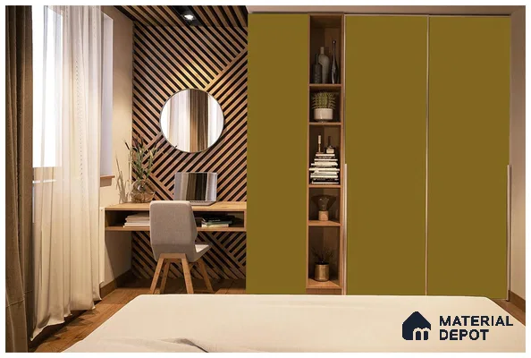Yellow Solid Colors Look 3583 SUD 8 ft x 4 ft Suede Finish Decorative Laminate - 1 mm | Suitable for Living Room, Kitchen, Office