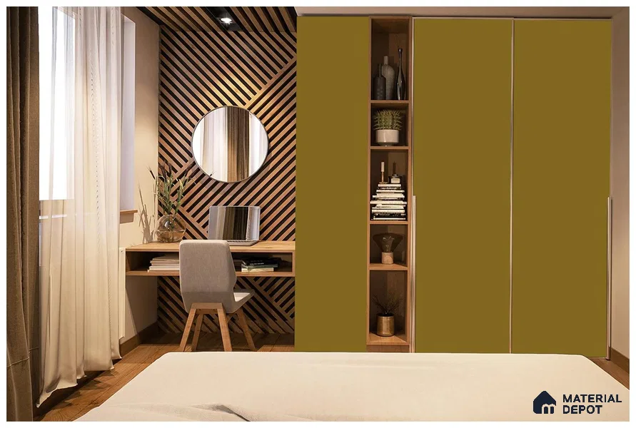 Yellow Solid Colors Look 3583 SUD 8 ft x 4 ft Suede Finish Decorative Laminate - 1 mm | Suitable for Living Room, Kitchen, Office