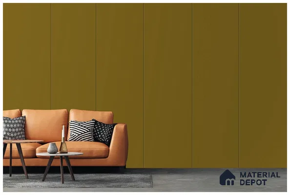 Yellow Solid Colors Look 3583 SUD 8 ft x 4 ft Suede Finish Decorative Laminate - 1 mm | Suitable for Living Room, Kitchen, Office