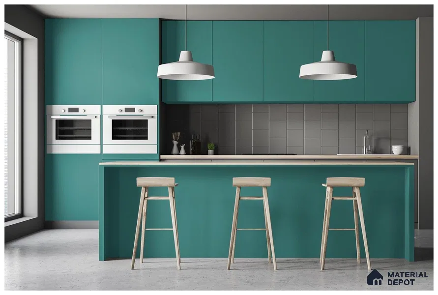 Blue Solid Colors Look 3577 SUD 8 ft x 4 ft Suede Finish Decorative Laminate - 1 mm | Suitable for Living Room, Kitchen, Office
