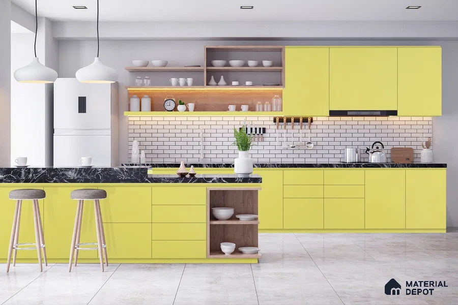 Green Solid Colors Look 3603 SUD 8 ft x 4 ft Suede Finish Decorative Laminate - 1 mm | Suitable for Living Room, Kitchen, Office
