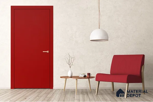 Red Solid Colors Look 3622 SUD 8 ft x 4 ft Suede Finish Decorative Laminate - 1 mm | Suitable for Living Room, Kitchen, Office