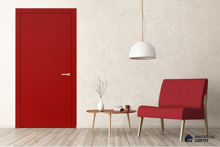 Red Solid Colors Look 3622 SUD 8 ft x 4 ft Suede Finish Decorative Laminate - 1 mm | Suitable for Living Room, Kitchen, Office