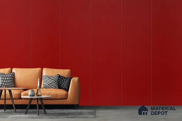Red Solid Colors Look 3622 SUD 8 ft x 4 ft Suede Finish Decorative Laminate - 1 mm | Suitable for Living Room, Kitchen, Office